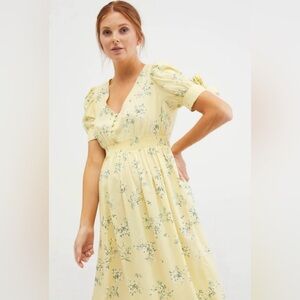 Motherhood Maternity Yellow Floral Midi Dress